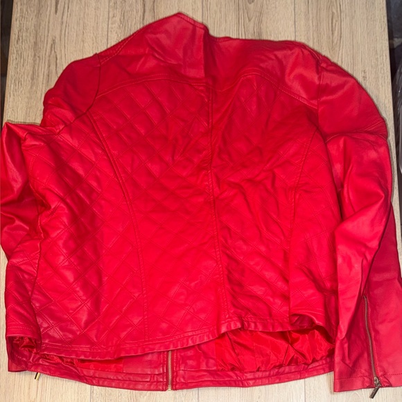 Lane Bryant Vibrant Red Leather Jacket - Picture 2 of 3